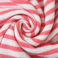 European American Modern 100*180 Summer Style Beach Towel Thin Stripes Turkish Seaside Play Wrap with Tassel Cross-Border