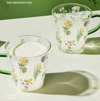 Verrerie Boisson froide Cappuccino Latte Tasse à bière avec autocollants floraux Utilisé pour protéger la tasse indestructible de la chaleur et du froid Sécurité