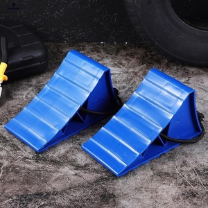 Nouvelle cale de <span class=keywords><strong>roue</strong></span> de <span class=keywords><strong>caravane</strong></span> bleue blocs de sécurité antidérapants durables pour remorque RV 2 pièces - Product Image 3