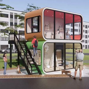 Casas contenedoras prefabricadas diminutas y de lujo de dos pisos para acampar, Villa, habitaciones de hotel, cabina Apple individual de dos pisos y dos pisos - Product Image 6