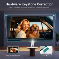Projecteur intelligent à focale ultra-courte LCD 1080P 240 ANSI avec système Android 14, correction trapézoïdale et mise au point automatique améliorée, puce Allwinner H726