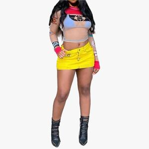 เสื้อยืดคอกลมแขนยาวพิมพ์ลายตาข่ายเซ็กซี่สไตล์สตรีทแฟชั่นสำหรับผู้หญิง - Product Image 2