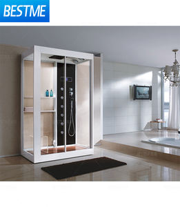 BESTME italien de luxe 1 <span class=keywords><strong>personne</strong></span> carré moderne cabines de <span class=keywords><strong>douche</strong></span> à vapeur porte coulissante à fermeture douce garantie de 3 ans cadre hôtel appartement - Product Image 2
