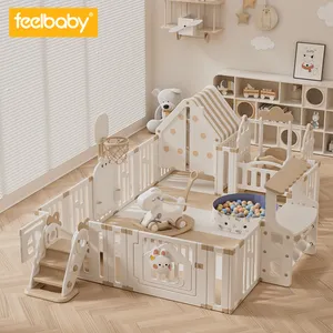 Feelbaby New Kids Fence Folding Indoor Multiple Gameplay Plastic Baby Playground Playpen