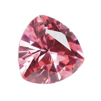 Zircons roses CZ de laboratoire, taille Trillion, traités thermiquement, pierres lâches avec effet optique étoilé 9x9MM