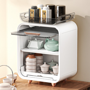 Multi Functional Storage Rack Rectangle Kitchen Organizers Dustproof Tableware Organizer Cup Holder Multi Layer Storage - Product Image 2