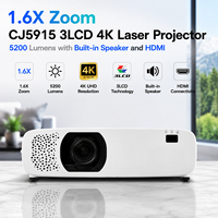 Projecteur laser 4K 3LCD CJ5915 16W avec haut-parleur, 5200 lumens et CEC