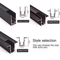 Système d'éclairage sur rail magnétique en aluminium encastré en surface DC48V, rail d'éclairage LED