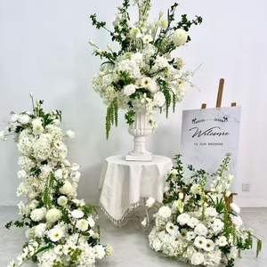 K8 Decoración Exterior Serie Floral Bosque Fresco Blanco Verde, Arreglo Floral Grande para Arco <span class=keywords><strong>de</strong></span> Boda Tipo Cuerno y Arco Roto - Product Image 4