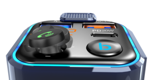 Cargador Rápido USB QC3.0 Tipo-C PD de 24 W para Automóviles, Adaptador de Radio <span class=keywords><strong>FM</strong></span> Inalámbrico, Transmisor <span class=keywords><strong>FM</strong></span> <span class=keywords><strong>Bluetooth</strong></span> para Automóvil - Product Image 2