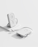 Nouvelle Banque d'alimentation portable 3-en-1 en plastique avec chargeur magnétique sans fil pour montre et écouteurs, câble intégré et support de charge ultra-rapide