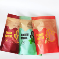 Sachets refermables personnalisés imprimés, sacs d'emballage en plastique en gros pour friandises et aliments pour animaux de compagnie