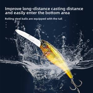 Topmouth Culter señuelo <span class=keywords><strong>de</strong></span> pesca <span class=keywords><strong>de</strong></span> <span class=keywords><strong>agua</strong></span> <span class=keywords><strong>dulce</strong></span> flotante suspendido Minnow fundición Larga cuenta <span class=keywords><strong>de</strong></span> sonido buceo profundo tablero <span class=keywords><strong>de</strong></span> lengua larga <span class=keywords><strong>pez</strong></span> superior - Product Image 3