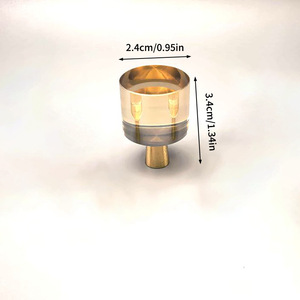 Kenop Kristal Silinder Kecil Berbahan Kuningan untuk Laci/Kabinet, Gagang Pintu Modern Minimalis Mewah Ringan, Lubang Tunggal - Product Image 4