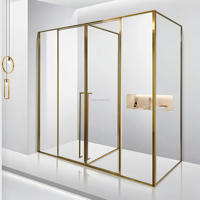 Kit de quincaillerie moderne résistant à la corrosion pour porte de douche coulissante en verre, fixation murale écologique pour salle de bain, garantie 2 ans