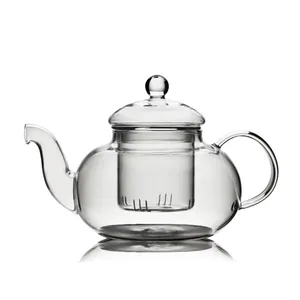 थोक कस्टम उच्च borosilicate ग्लास ग्लास infuser के साथ teapots