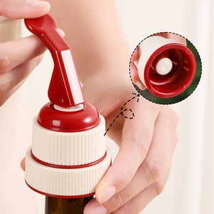 Timed Wine Stopper Red <b>Cork</b> Stopper Free-Flowing Olive Oil Vinegar Wine <b>Bottle</b> Speed Spout Liquor Liquid Pourer Dispenser - Product Image 3