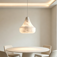 Nordische Minimalistische Alabaster-Marmor Pendelleuchte Moderne Einköpfige Hängelampe für Esszimmer Kücheninsel Schlafzimmer