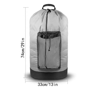 Borsa da viaggio pieghevole in nylon Oxford di alta qualità, resistente, con coulisse, tracolla e rete, per lavanderia, moderna, bestseller - Product Image 4