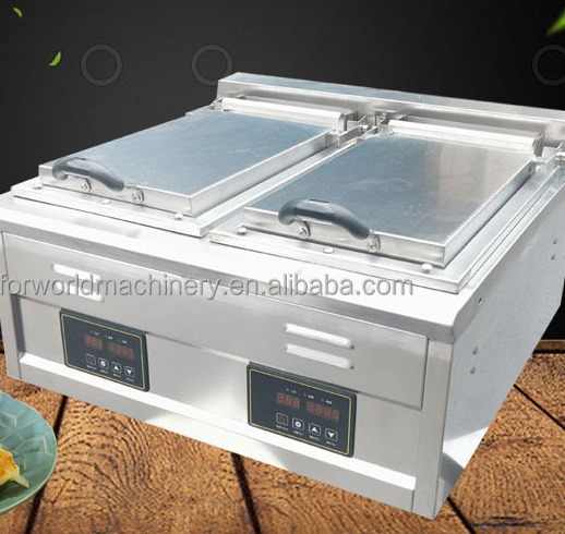 Commercial Electric Fried Gyoza Griddle - Twin Type Cooker Commercial Electric Fried Gyoza Griddle - Twin Type Cooker