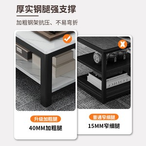 Modern Tempered Glass Coffee <b>Table</b> With Storage Shelf For Living Room Home Use <b>Small</b> Apartment Tea <b>Table</b> Sofa Furniture - Product Image 2