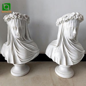 Famosa Estatua de la Doncella Velada de Mármol Blanco Chino Hecha a Mano, <span class=keywords><strong>Escultura</strong></span> Tradicional de Busto de Mujer <span class=keywords><strong>en</strong></span> Stock - Product Image 1