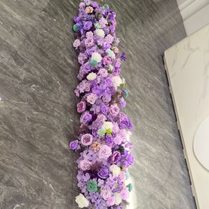 Tengah meja pernikahan 200*40cm bunga merah pelari baris sutra bunga Runner merah Burgundy bunga merah - Product Image 6