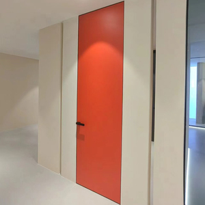 Puerta Interior de Pared Lisa Resistente a Impactos, con <span class=keywords><strong>Marco</strong></span> Oculto, de Laminado de Melamina y Aleación de Aluminio, para Apartamentos Contemporáneos - Product Image 4