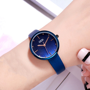 Reloj de Cuarzo de Moda para Mujer, Esfera Grande, Cristal, Resistente al Agua, Caja de Aleación, Correa de Silicona - Product Image 1