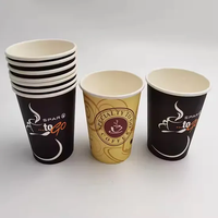 Vasos de Papel Biodegradables con Logotipo Personalizado, Vasos Desechables de Doble Pared para Café, Té con Leche y Bebidas Calientes con Tapa para Llevar de Cafetería