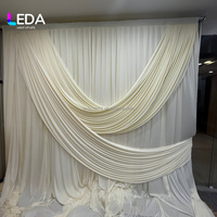 LEDA Rideau de scène élégant et tendance en tissu blanc argenté pour mariage, fête, toile de fond, taille personnalisée, nouvelle arrivée, livraison rapide