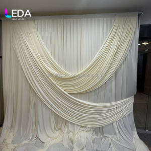LEDA Rideau et toile de fond de mariage élégants blancs, nouvelle arrivée, décoration de scène pour mariages - Product Image 6