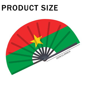 Abanicos Plegables de Bambú con la Bandera de Burkina Faso al por Mayor, Abanico de Mano para Carnaval, Boda, Festival, Fiesta, Agencia de Viajes - Product Image 2