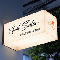 Cadre de boîte lumineuse LED ronde personnalisée pour extérieur, éclairage publicitaire pour barbier, salon de beauté, café, restaurant, enseigne