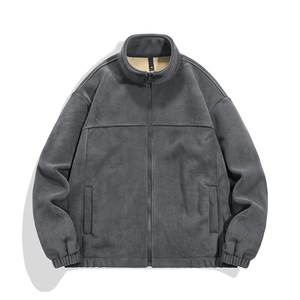 <span class=keywords><strong>Veste</strong></span> polaire unisexe zippée haut de gamme, couleur unie, sur mesure par le fabricant, grande taille, vêtement chaud - Product Image 1
