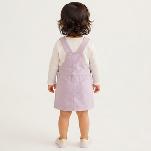 Robe Salopette en Velours Côtelé pour Bébé Fille, T-shirt en Coton à Manches Longues, Salopette Décontractée pour Tout-petits, Tenue Décontractée pour Enfants avec Broderie Douce - Product Image 3