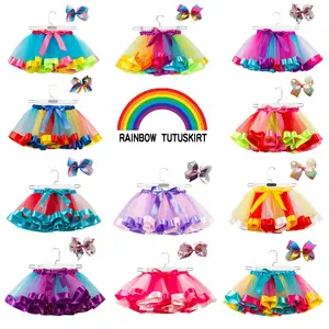 Fashion Promotional Colorful Mini Pettiskirt Birthday Evening Wedding Party Elsa Princess Kids Dress For Girls