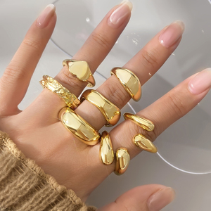 Glossy twisted Copper <b>ring</b> for unisex party wear hip hop men women jewelry - Product Image 2