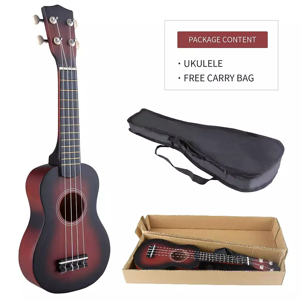 Hot Koop Ukulele 21 Inch 4 Nylon Snaren Oem Odm Custom Ebbenhouten Toets Ukelele Sopraan Voor Beginners Professionele