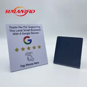 SUNLAN Google Review Card NFC Plate For Google Reviews Ntag 213 215 NFC Menu Stand Plate Google Review Display RFID NFC Stand