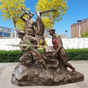 Escultura de Fibra de Vidrio Imitación Bronce del Ejército del Octavo Ejército, Hecha a Mano, para Montaje en Suelo Exterior, Forma Irregular, lbt-261 - Product Image 2