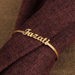 <span class=keywords><strong>Pulsera</strong></span> de Acero Inoxidable Personalizada con Nombre en Letras Inglesas, Bañada en <span class=keywords><strong>Oro</strong></span>, Diseño Abierto, Certificación CE ROHS, para <span class=keywords><strong>Hombre</strong></span>, Regalos para Días Festivos - Product Image 5