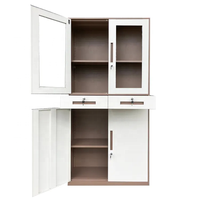 Armoire de rangement de bureau élégante et fonctionnelle-Affichage de porte et compartiments verrouillables sécurisés