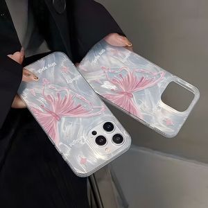 เคสโทรศัพท์ที่เหมาะสำหรับ iPhone 17 Pro Max, เคสลายผีเสื้อสีชมพูเลเซอร์วิบวับ รูใหญ่ ป้องกันแรงกระแทกและกันตก - Product Image 5