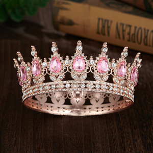 Couronne de mariée baroque européenne et américaine, 16 gouttes d'eau, cristaux blancs incrustés de diamants, style vintage, pour reine de concours et jeunes filles - Product Image 6