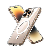 Coque de Téléphone en Silicone Luxe Antichoc Transparente pour iPhone 16 Support Charge Sans Fil Housse Arrière Magnétique en Stock Américain