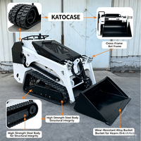 PENGIRIMAN GRATIS KATOCASE China 0.4ton Mesin Diesel Kubota Crawler Mini Skidsteer Loader 0.2m Bucket Motor Pompa Putar Cepat