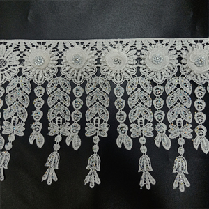 Fabricante, venta al por mayor, gran oferta, tela de poliéster 100%, tela de encaje bordado con patrón de flores y pájaros - Product Image 5