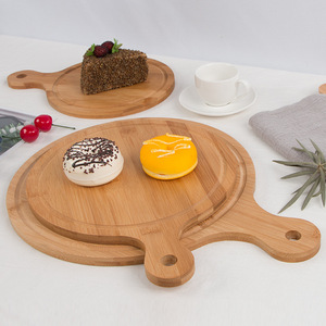 Bandeja de servir de madera de bambú redonda de 7, 9 y 11 pulgadas para uso doméstico - Product Image 4