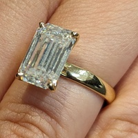 0,5-3 Karat Smaragdschliff Maßgefertigter Klassischer Vier-Krappen-Solitär Labor-Gezüchteter Diamant-Verlobungsring 18K Massivgold IGI-Zertifiziert CVD/HPHT